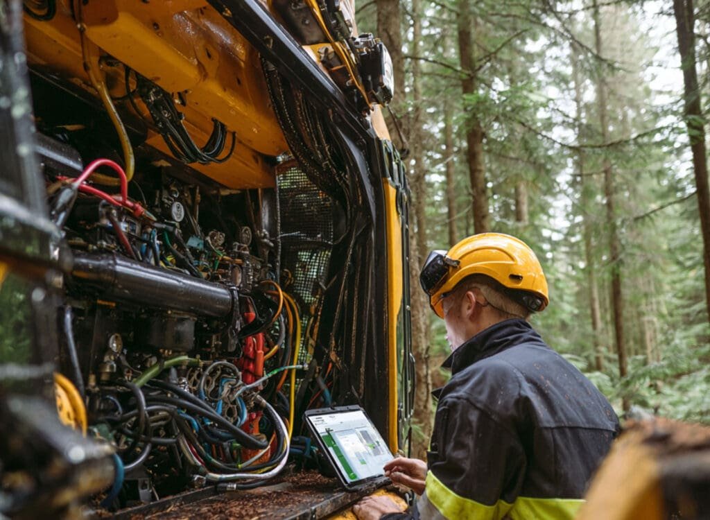 Entretien d'une machine forestière